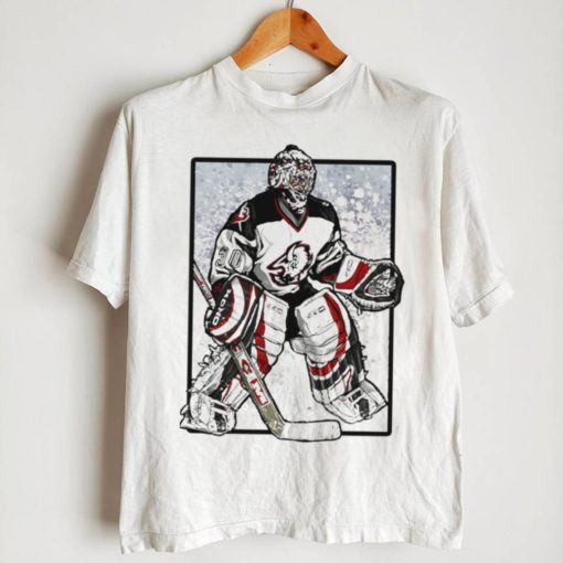 NHL Buffalo Sabres ice hockey Ryan Miller cartoon in white shirt