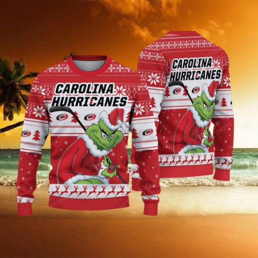 NHL Carolina Hurricanes Ugly Sweater Grinch Christmas Sweater