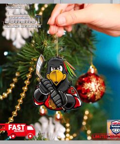 NHL Chicago Blackhawks Mascot Christmas Tree Decorations 2023 Holiday Ornament