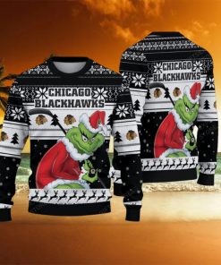 NHL Chicago Blackhawks Ugly Sweater Grinch Christmas Sweater