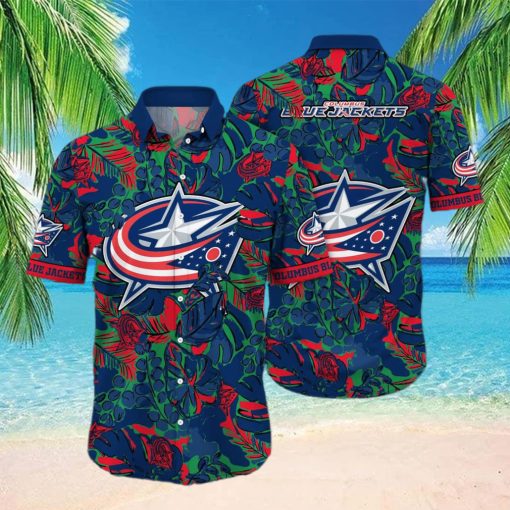 NHL Columbus Blue Jackets Hawaiian Shirt Practical Beach Gift