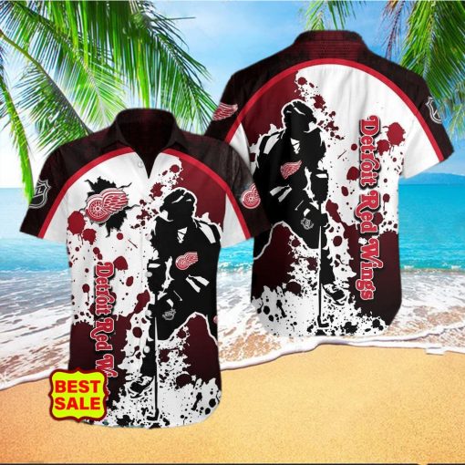 NHL Detroit Red Wings Design Logo 3 Hawaiian Shirt For Men And Women hawaiian shirt