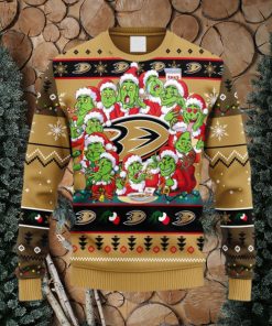 NHL Logo Anaheim Ducks 12 Grinch Xmas Day Christmas Ugly Sweater For Men Women