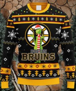 NHL Logo Boston Bruins Funny Grinch Christmas Ugly Sweater For Men Women