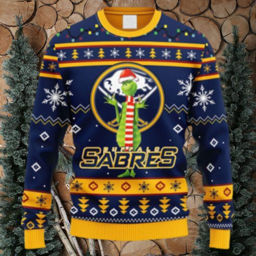 NHL Logo Buffalo Sabres Funny Grinch Christmas Ugly Sweater For Men Women