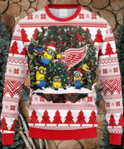 NHL Logo Detroit Red Wings Minion Christmas Ugly Sweater For Men Women