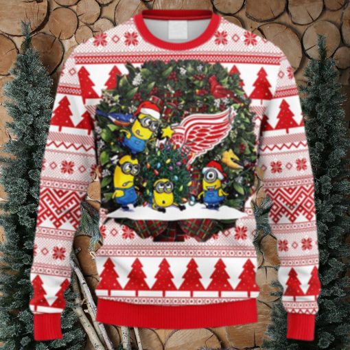 NHL Logo Detroit Red Wings Minion Christmas Ugly Sweater For Men Women