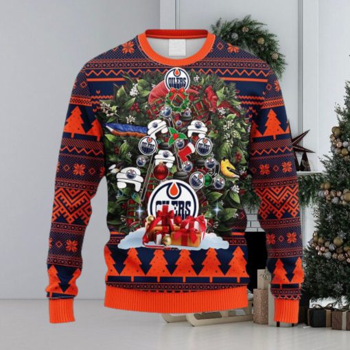 NHL Logo Edmonton Oilers Tree Ugly Christmas Fleece Sweater For Men Women