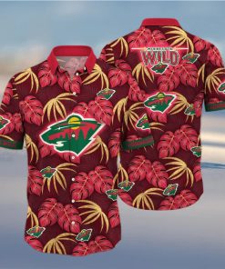 NHL Minnesota Wild Hawaiian Shirt Palm Leaves Pattern Beach Gift For Him