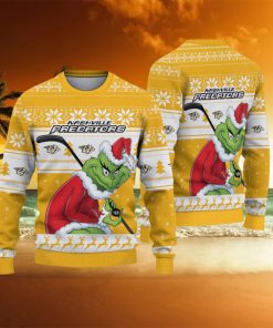 NHL Nashville Predators Ugly Sweater Grinch Christmas Sweater