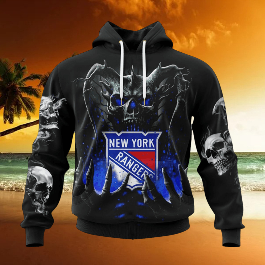 NHL New York Rangers Special Skull Art Design Hoodie teejeep