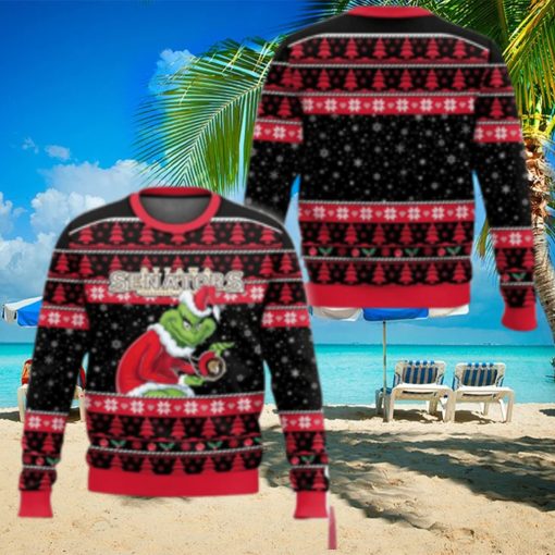 NHL Ottawa Senators Grinch Logo New Christmas Ugly Sweater AOP For Fans