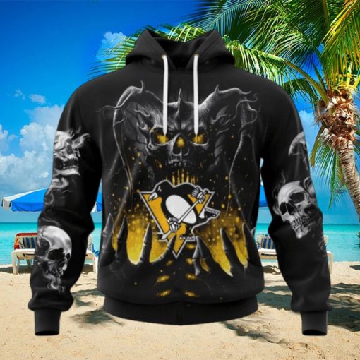 NHL Pittsburgh Penguins Special Skull Art Design Hoodie