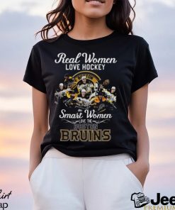 NHL Real Women Love Hockey Smart Women Love The Boston Bruins Gift For Fan Unisex T Shirt