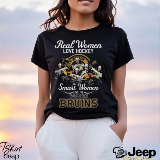 NHL Real Women Love Hockey Smart Women Love The Boston Bruins Gift For Fan Unisex T Shirt