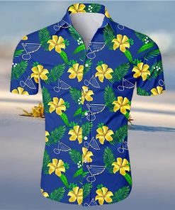 NHL St Louis Blues Tropical Flower Hawaiian Shirt