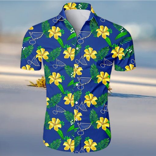 NHL St Louis Blues Tropical Flower Hawaiian Shirt