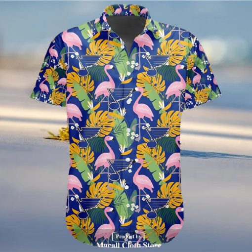 NHL St. Louis Blues Crane Bird Special Design Button Hawaiian Shirt