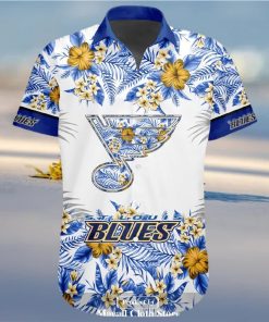 NHL St. Louis Blues Flowers Trending Style Special Design Button Hawaiian Shirt