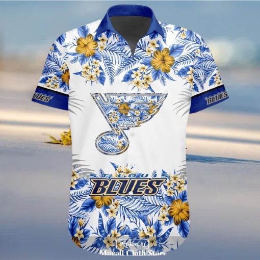 NHL St. Louis Blues Flowers Trending Style Special Design Button Hawaiian Shirt