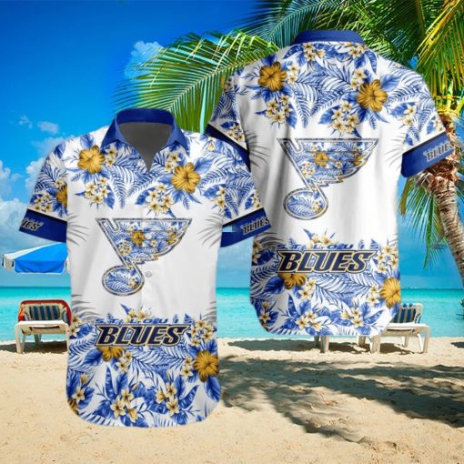 NHL St. Louis Blues Special Tropical Flower Hawaiian Shirt For Fans