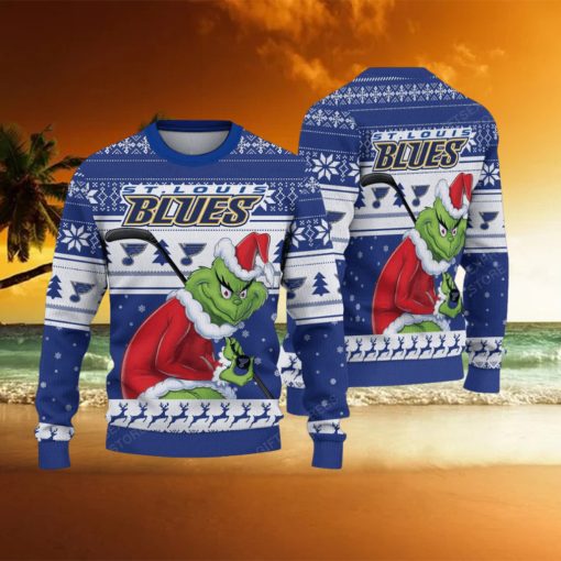 NHL St. Louis Blues Ugly Sweater Grinch Christmas Sweater