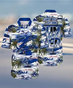NHL Tampa Bay Lightning Hawaiian Shirt Tropical Desert Island Motif Summer Hawaiian Shirt