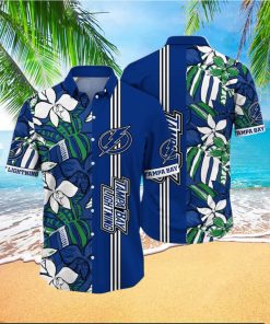NHL Tampa Bay Lightning Hawaiian Shirt Tropical Tropical Forest Floral Pattern Summer Hawaiian Shirt