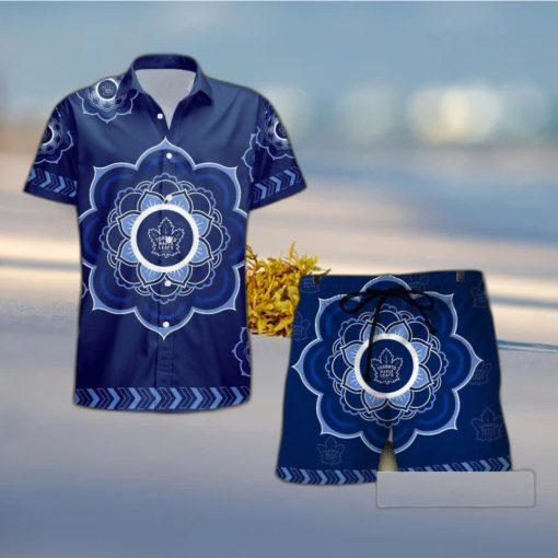 NHL Toronto Maple Leafs Flower Set Hawaiian Shirt And Shorts Beach Gift For Fans