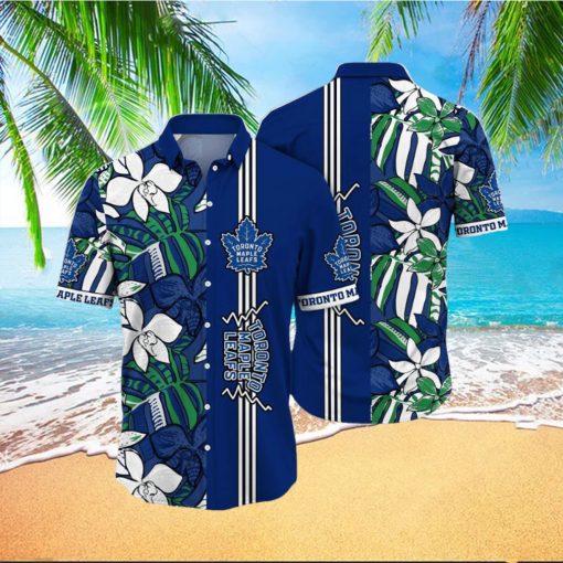 NHL Toronto Maple Leafs Hawaiian Shirt Tropical Tropical Forest Floral Pattern Summer Hawaiian Shirt