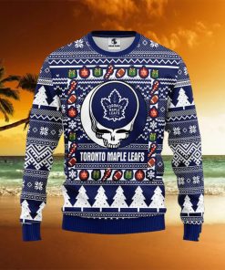 NHL Toronto Maple Leafs Ugly Sweater Grateful Dead Ugly Christmas Fleece Sweater