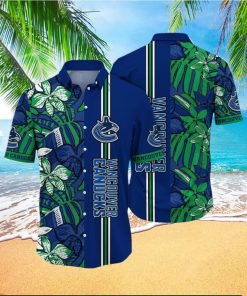 NHL Vancouver Canucks Hawaiian Shirt Tropical Tropical Forest Floral Pattern Summer Hawaiian Shirt