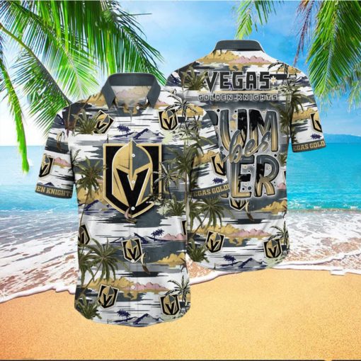 NHL Vegas Golden Knights Hawaiian Shirt Tropical Desert Island Motif Summer Hawaiian Shirt