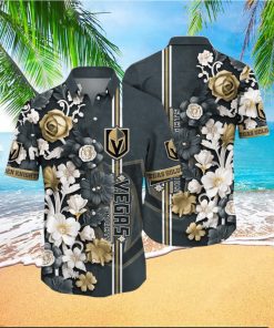 NHL Vegas Golden Knights Hawaiian Shirt Tropical Hepatica Floral Pattern Summer Hawaiian Shirt