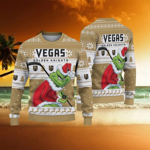 NHL Vegas Golden Knights Ugly Sweater Grinch Christmas Sweater