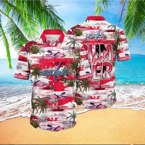 NHL Washington Capitals Hawaiian Shirt Tropical Desert Island Motif Summer Hawaiian Shirt
