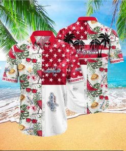 NHL Washington Capitals Hawaiian Shirt Tropical Hat And Glasses Pattern Summer Hawaiian Shirt