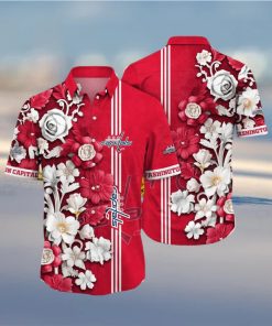 NHL Washington Capitals Hawaiian Shirt Tropical Hepatica Floral Pattern Summer Hawaiian Shirt
