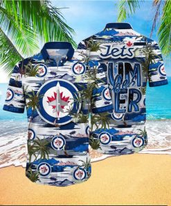 NHL Winnipeg Jets Hawaiian Shirt Tropical Desert Island Motif Summer Hawaiian Shirt