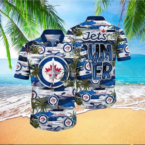NHL Winnipeg Jets Hawaiian Shirt Tropical Desert Island Motif Summer Hawaiian Shirt