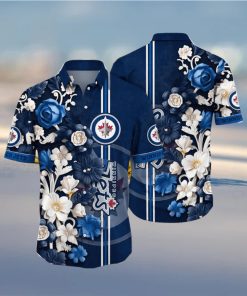 NHL Winnipeg Jets Hawaiian Shirt Tropical Hepatica Floral Pattern Summer Hawaiian Shirt