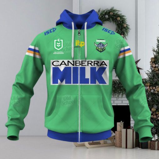 NRL Canberra Raiders Custom Name Number 2021 Heritage Zip Up Hoodie