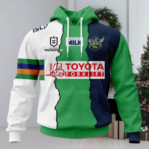 NRL Canberra Raiders Custom Name Number 2023 Mix Jersey Pullover Hoodie