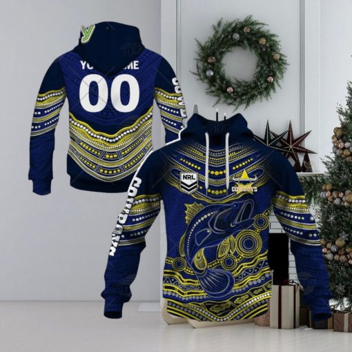 NRL North Queensland Cowboys Custom Name Number 2022 Indigenous Fishing Jersey Pullover Hoodie