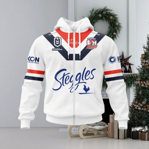 NRL Sydney Roosters Custom Name Number 2022 Heritage 20 Years Anniversary Jersey Zip Up Hoodie