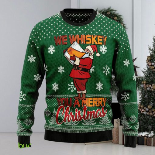 We Whiskey You A Merry Ugly Christmas Sweater Thankgiving Gift Men Women