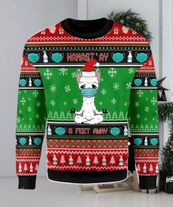 Namaste Stay 6 Feet Away Ugly Christmas Sweater Xmas Gift Men And Women Christmas Sweater