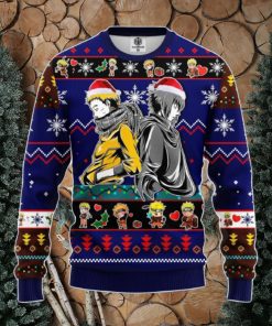 Naruto Sasuke Ugly Christmas Sweater Blue 1 Amazing Gift Men And Women Christmas Gift