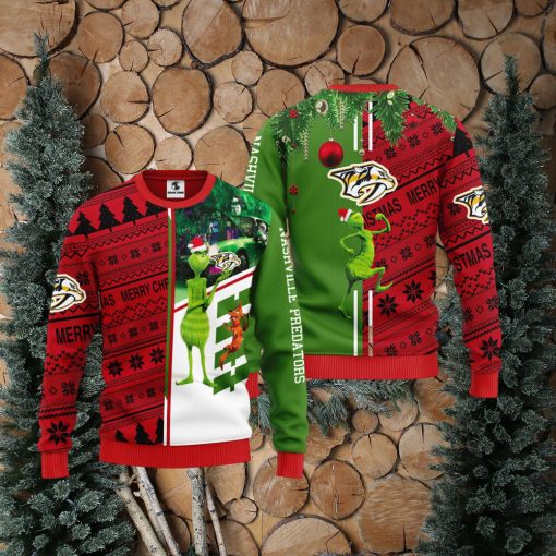 Nashville Predators Grinch & Scooby doo Christmas Ugly Sweater