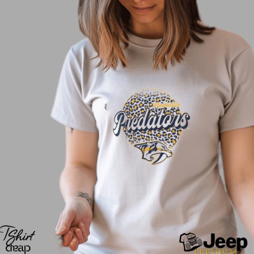 Nashville Predators Leopard Print Long Sleeve T Shirt